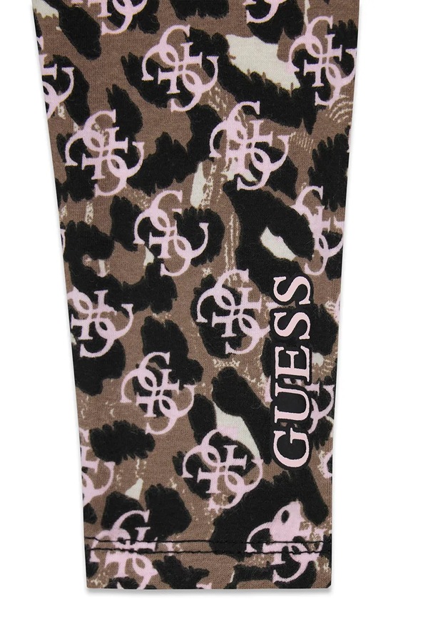 Легінси дитячі з бавовною Guess колір коричневий фото 2