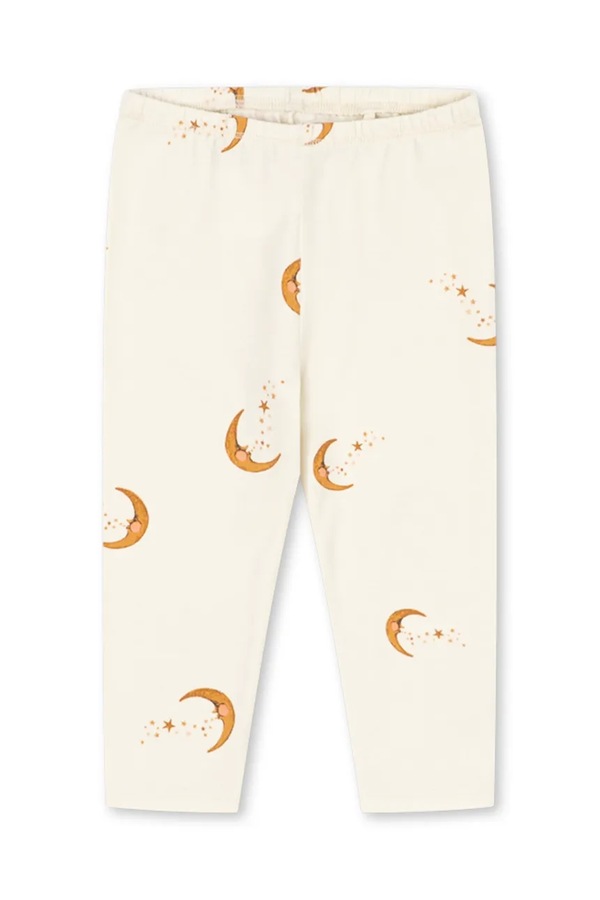 Легінси дитячі бавовняні з еластаном Konges Sløjd BASIC PANTS GOTS колір бежевий