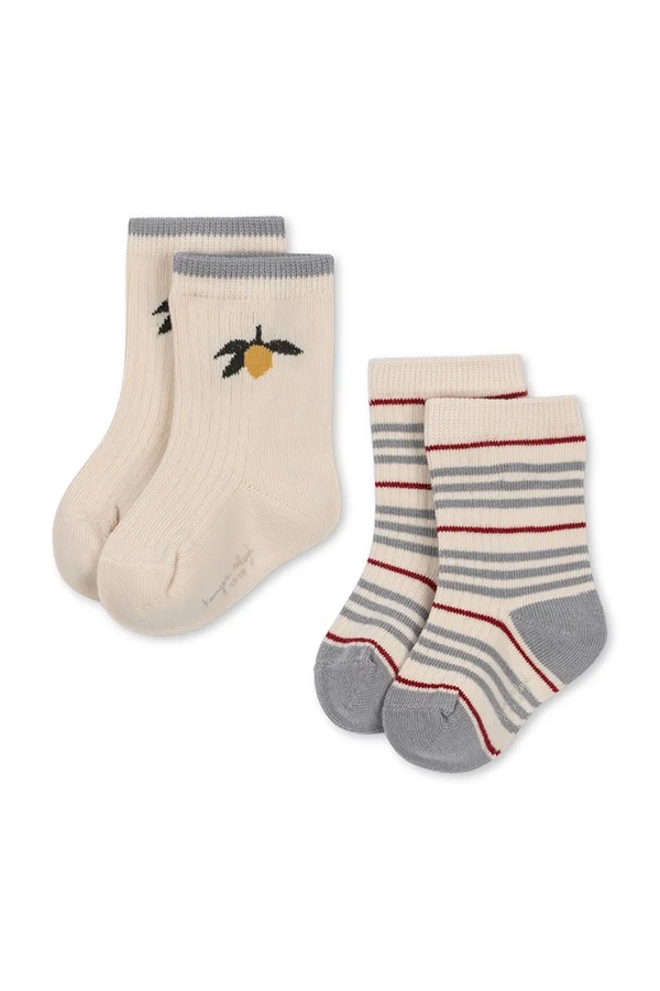 Шкарпетки дитячі 2 PACK RIB STRIPE SOCKS 2 шт. Konges Sløjd колір бежевий