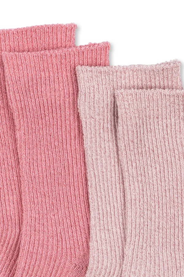 Носки детские 2 PACK RIB GLITTER SOCKS 2 шт. Konges Sløjd цвет розовый