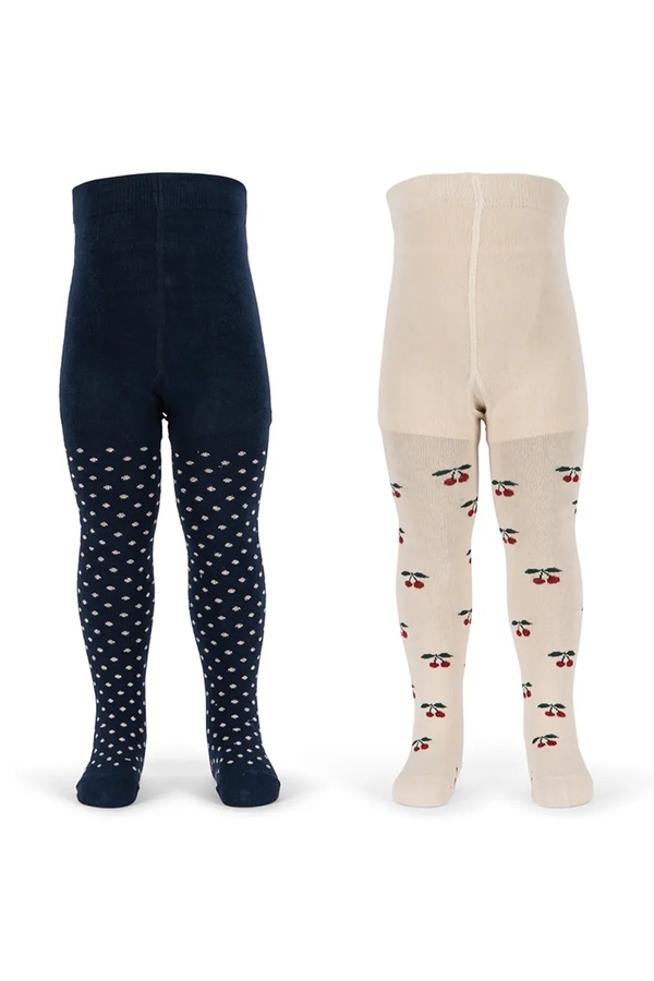 Колготи дитячі Konges Sløjd 2 PACK CHERRY DOT TIGHTS колір бежевий