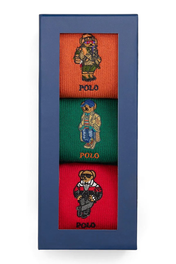 Шкарпетки чоловічі бавовняні з еластаном 3 шт. Polo Ralph Lauren колір барвистий фото 2