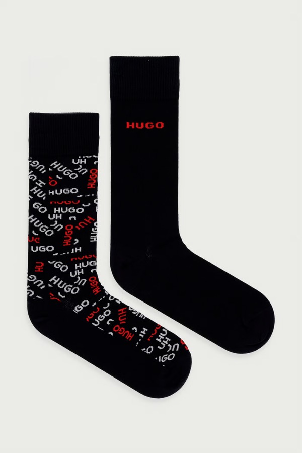 Шкарпетки чоловічі з бавовною 2P RS TAPE LOGO 2 шт. HUGO колір чорний фото 2