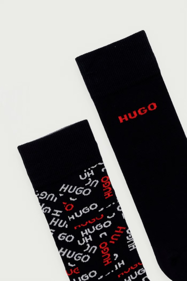 Шкарпетки чоловічі з бавовною 2P RS TAPE LOGO 2 шт. HUGO колір чорний