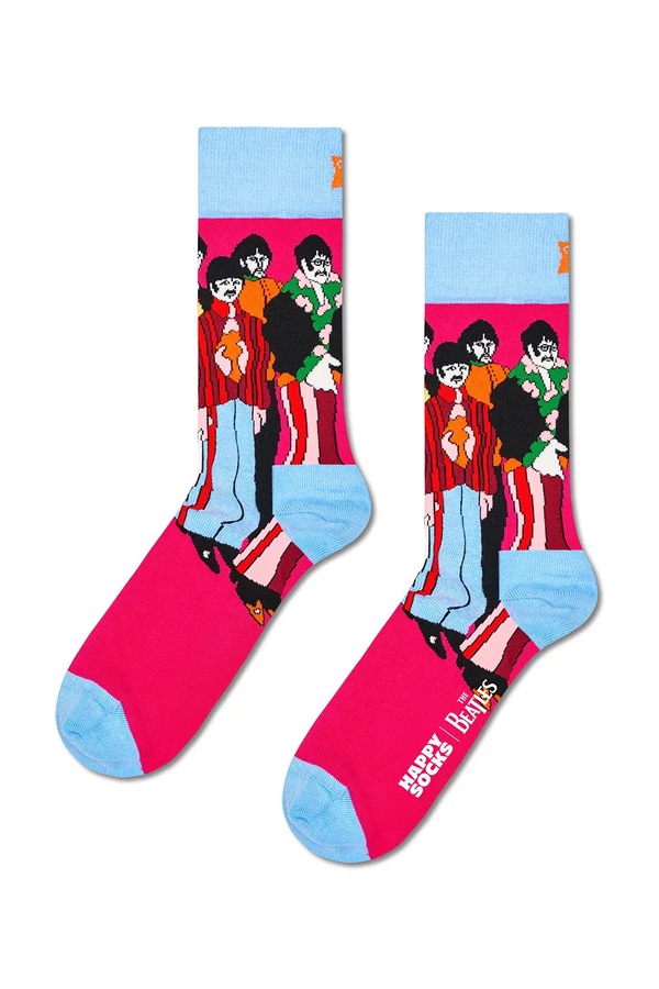 Шкарпетки з бавовною Happy Socks x BEATLES колір рожевий фото 2