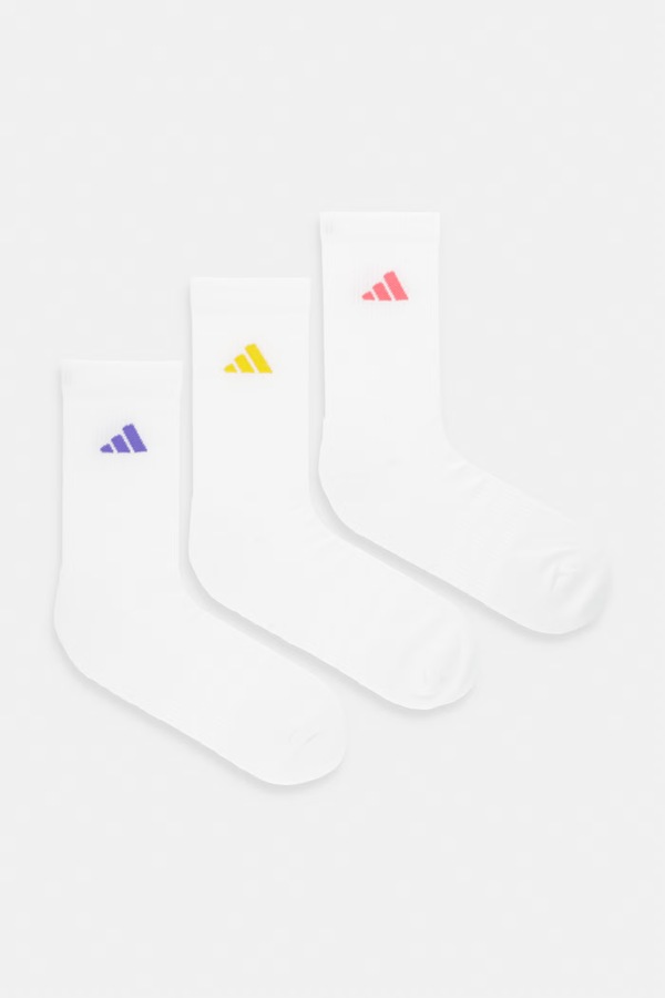 Шкарпетки з бавовною 3 шт. adidas колір білий фото 2