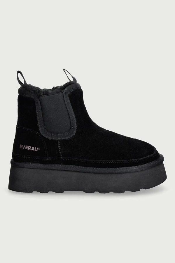 Челсі на платформі жіночі замшеві Everau SHOVELER колір чорний