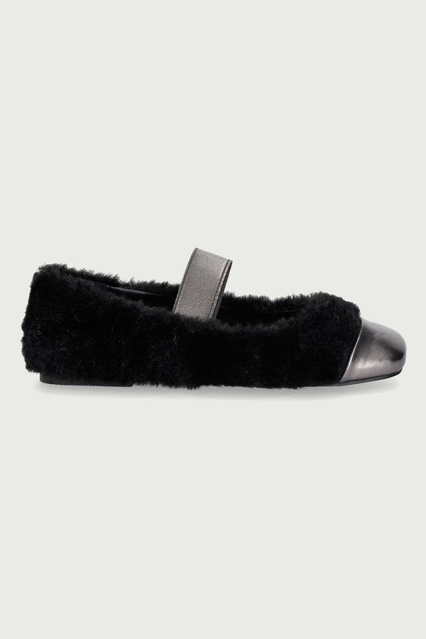 Балетки Koi Footwear MISTRAL FUR BALLET FLATS колір чорний фото 2