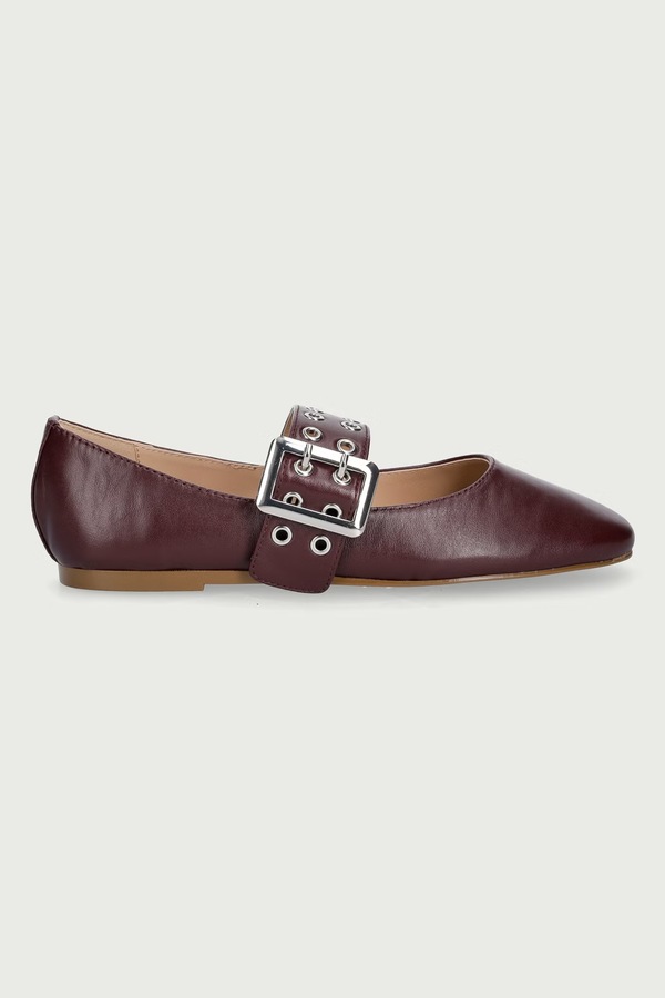 Балетки шкіряні Steve Madden Atlantica колір бордовий фото 2