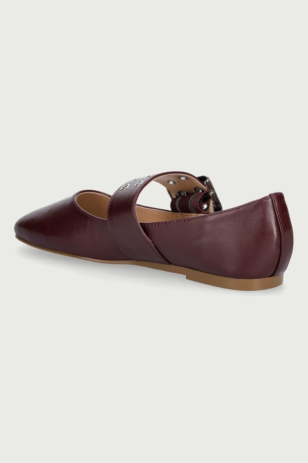 Балетки шкіряні Steve Madden Atlantica колір бордовий фото 3