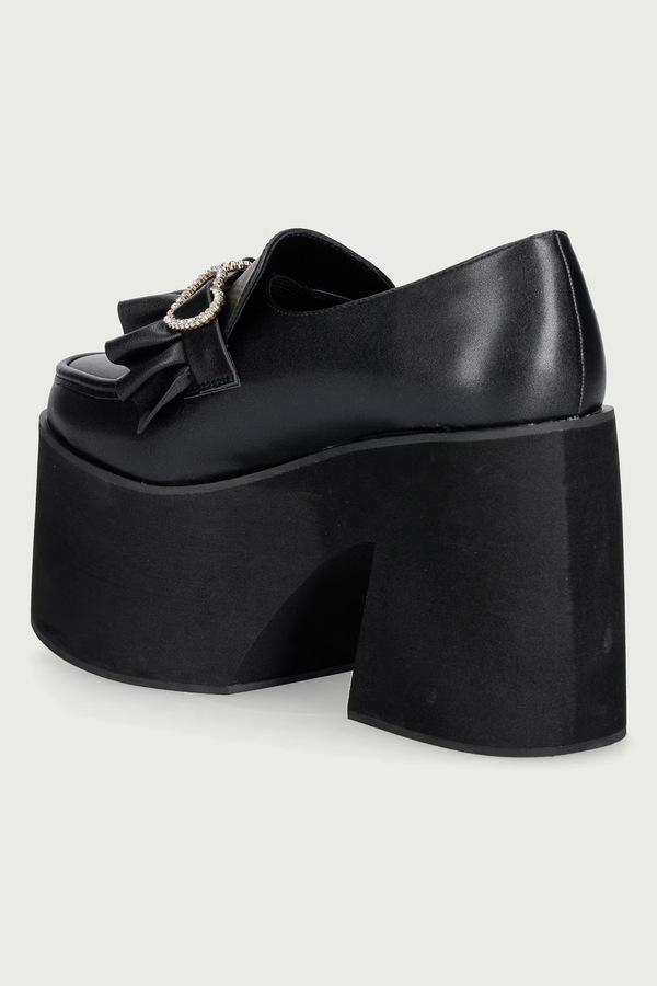 Мокасини на каблуку Koi Footwear Dark Delights Chunky Heart Shoes колір чорний фото 2