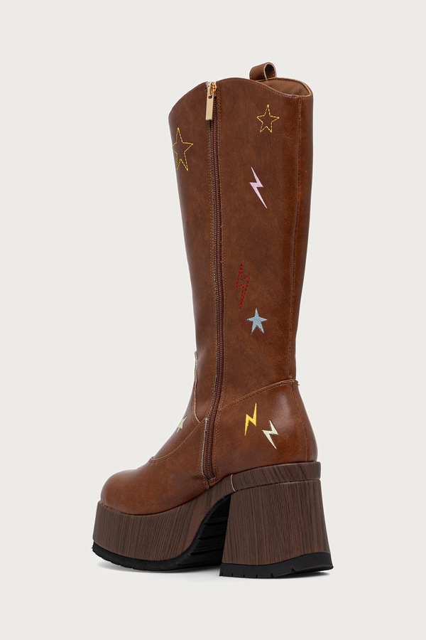 Чоботи на платформі жіночі Koi Footwear Jettison Chunky Cowboy Boots колір коричневий фото 2