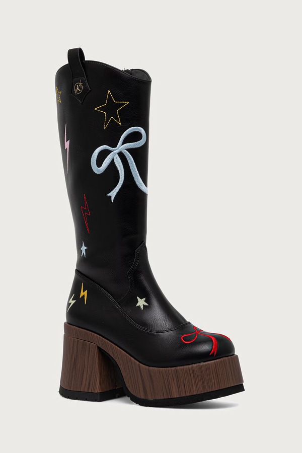 Чоботи на платформі жіночі Koi Footwear Jettison Chunky Cowboy Boots колір чорний