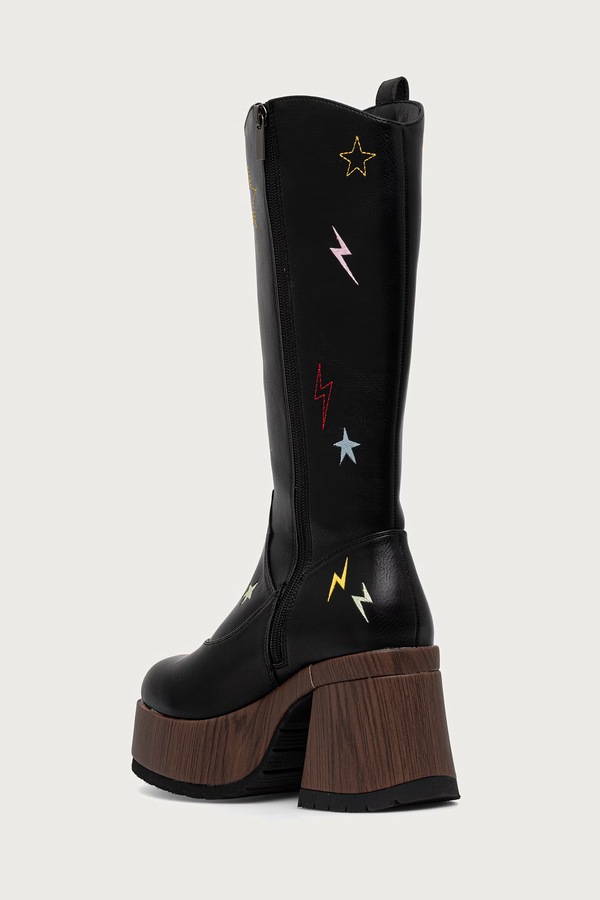 Сапоги на платформе женские Koi Footwear Jettison Chunky Cowboy Boots цвет черный фото 2