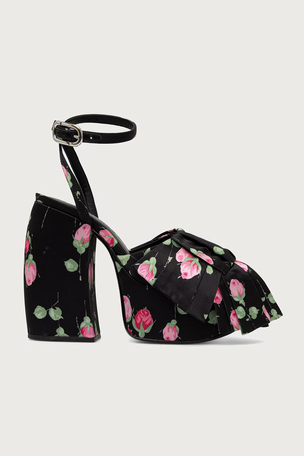 Босоніжки на каблуку MARC JACOBS THE BOW PLATFORM HEEL колір чорний