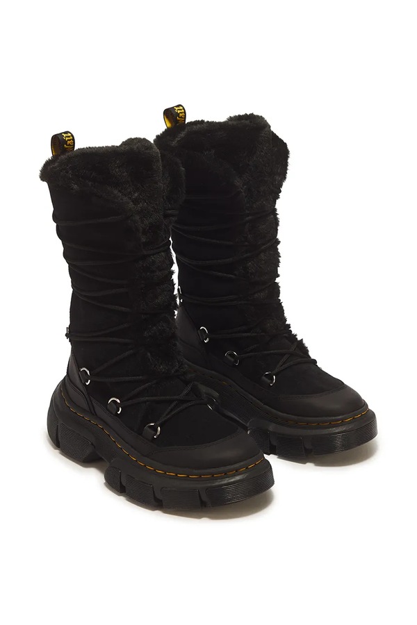 Чоботи жіночі шкіряні Dr. Martens DMXL 6 Tie Fur колір чорний фото 2