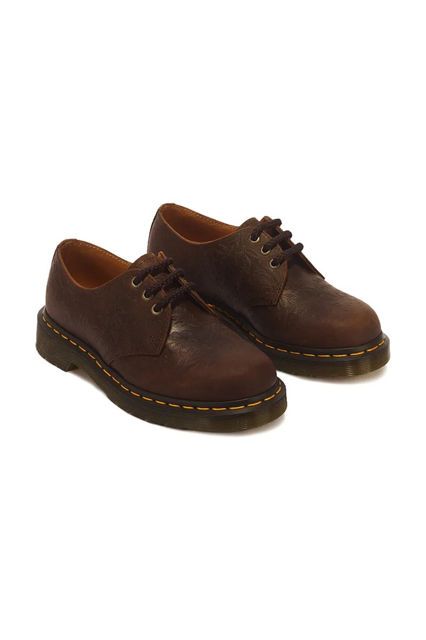 Напівчеревики жіночі шкіряні Dr. Martens 1461 Emboss Floral колір коричневий фото 2