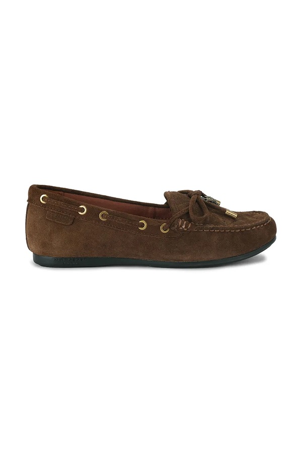 Мокасини жіночі замшеві Kurt Geiger London Eagle Moccasin колір коричневий