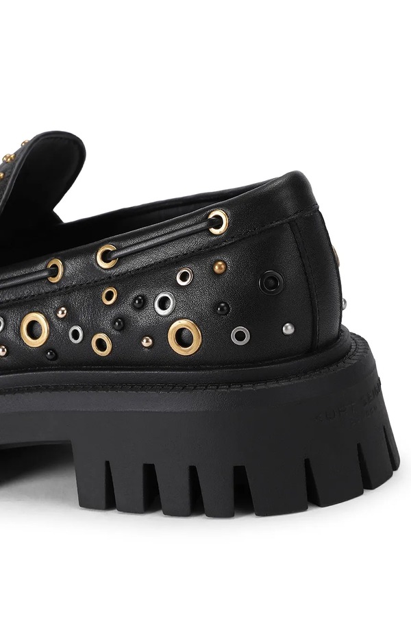 Мокасини жіночі шкіряні Kurt Geiger London Studded Chunky Loafer колір чорний фото 3