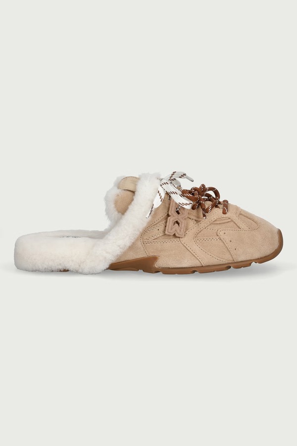 Капці жіночі з плюшевою обробкою Nokwol Atlas Mule Beige Suede колір бежевий фото 2