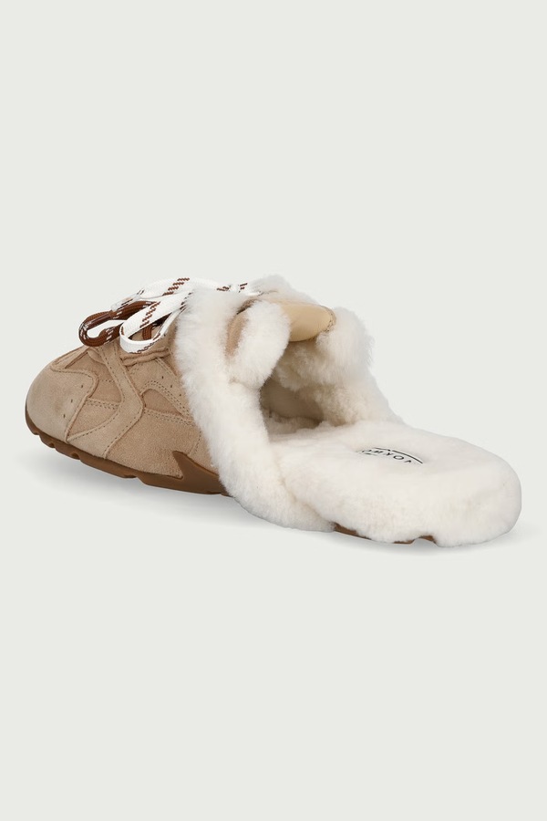 Капці жіночі з плюшевою обробкою Nokwol Atlas Mule Beige Suede колір бежевий фото 3