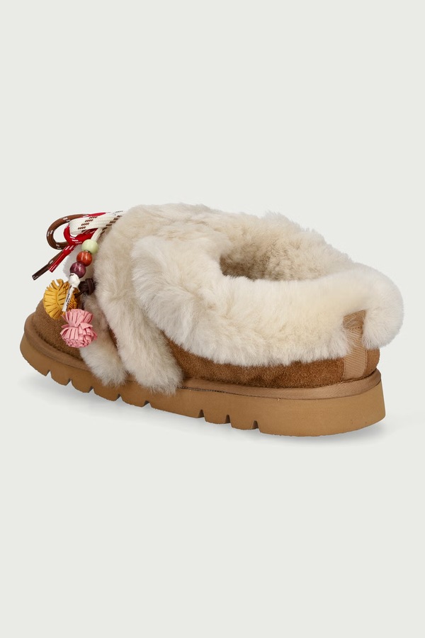 Капці жіночі замшеві Nokwol April Chestnut Hairy Suede колір коричневий фото 3