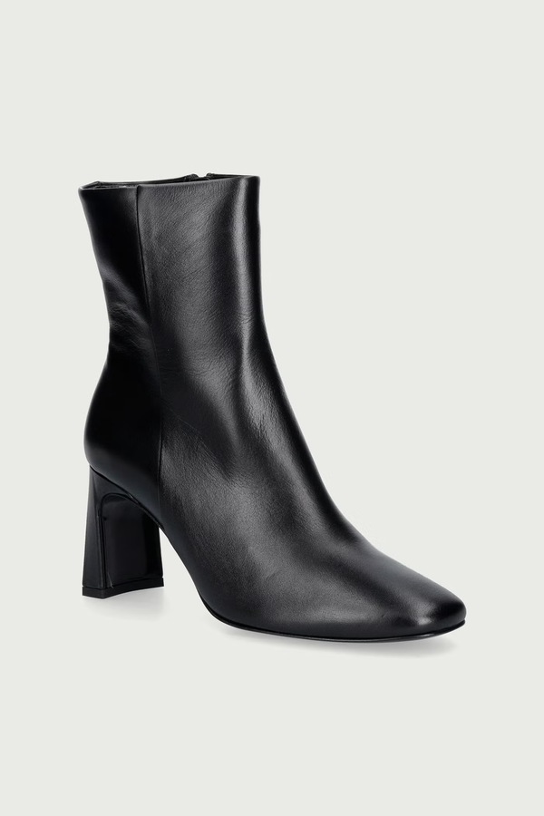 Ботильйони на каблуку жіночі шкіряні Souliers Martinez KAROL колір чорний