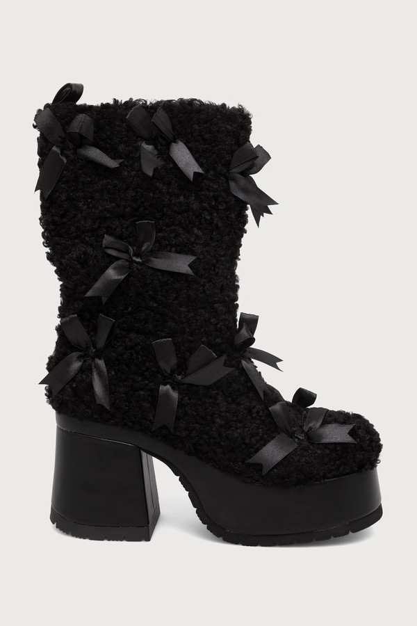 Ботильоны на каблуке женские Koi Footwear Kensei Shearling цвет черный