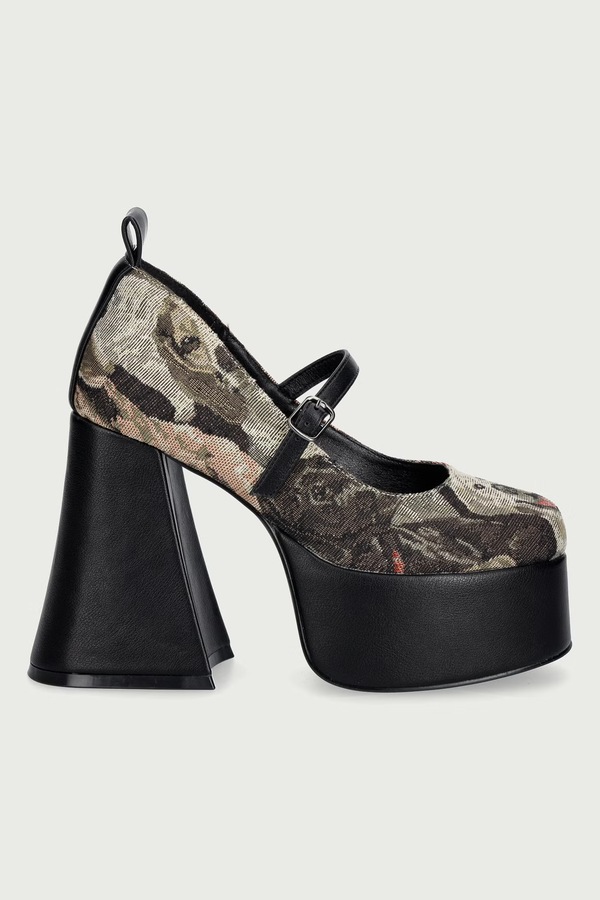 Туфлі-човники Koi Footwear The Hound Tapestry Platform Heels колір бежевий