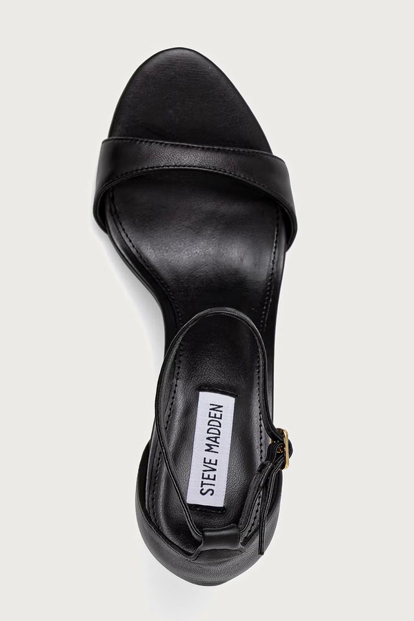Босоніжки на високих підборах шкіряні Steve Madden Necy колір чорний фото 4