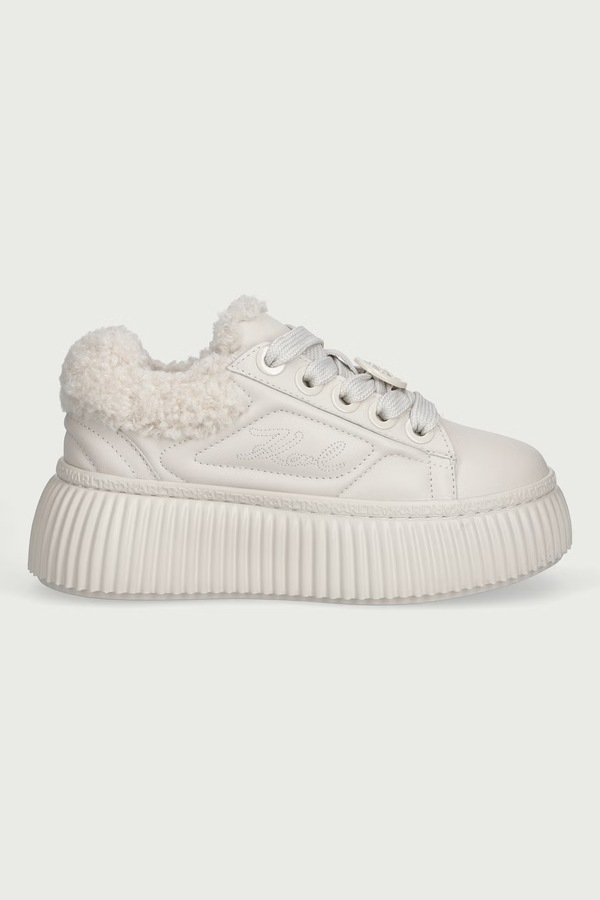Kreeper кросівки жіночі шкіряні Karl Lagerfeld колір бежевий фото 2