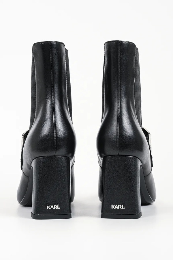 Ботильоны на каблуке женские кожаные Karl Lagerfeld Kati цвет черный фото 2