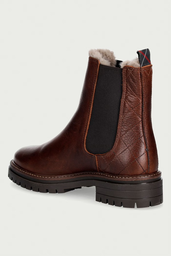 Челси на плоском каблуке женские кожаные Barbour Evie цвет коричневый фото 2