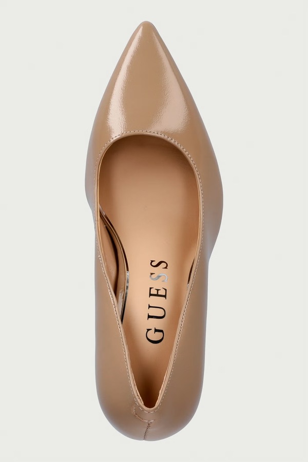 Туфлі-човники шкіряні Guess BARCHIE колір бежевий фото 4