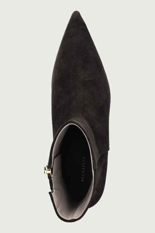 Ботильйони на низькому підборі жіночі замшеві AllSaints Piper Suede Boot колір коричневий фото 4