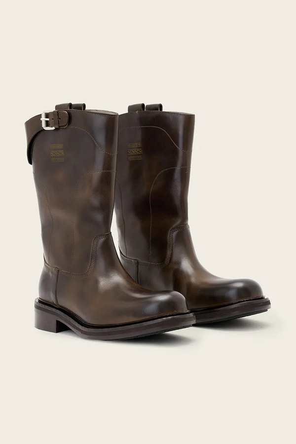 Ботильйони жіночі шкіряні AllSaints Morris Pull On Boot колір коричневий фото 2