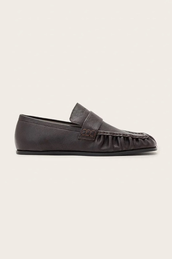 Лоферы женские кожаные AllSaints Julie Loafer цвет коричневый