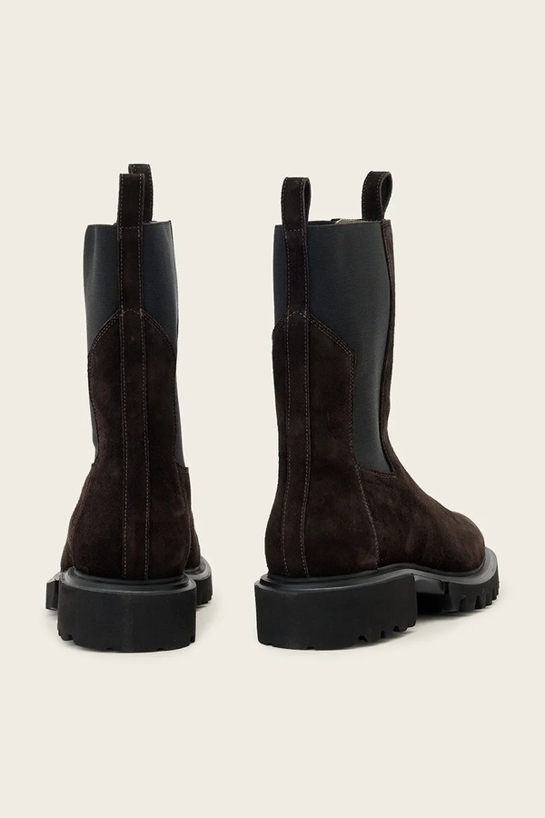 Ботильйони жіночі замшеві AllSaints Hallie Suede Boot колір коричневий фото 3