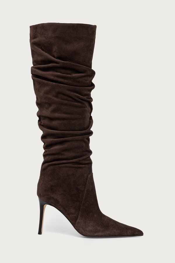 Чоботи на шпильці жіночі замшеві MICHAEL Michael Kors Dawn Heeled Boot колір коричневий