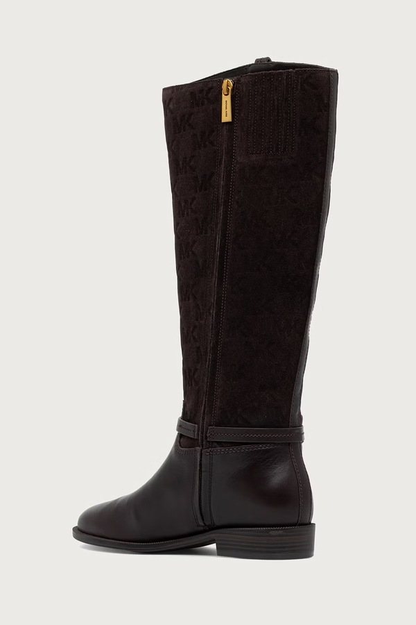 Чоботи жіночі шкіряні MICHAEL Michael Kors Beverly Flat Boot колір коричневий фото 3