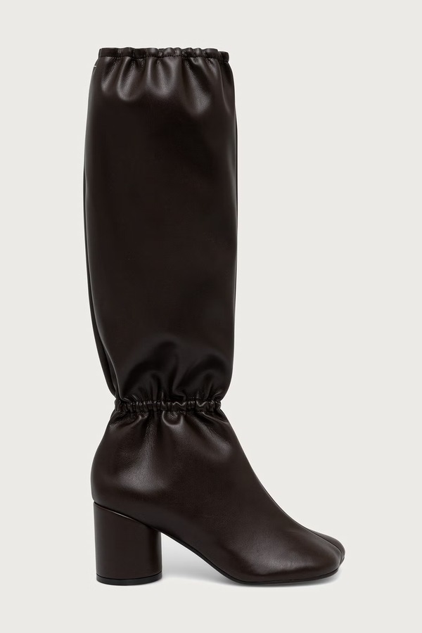 Чоботи жіночі шкіряні MM6 Maison Margiela колір коричневий фото 2