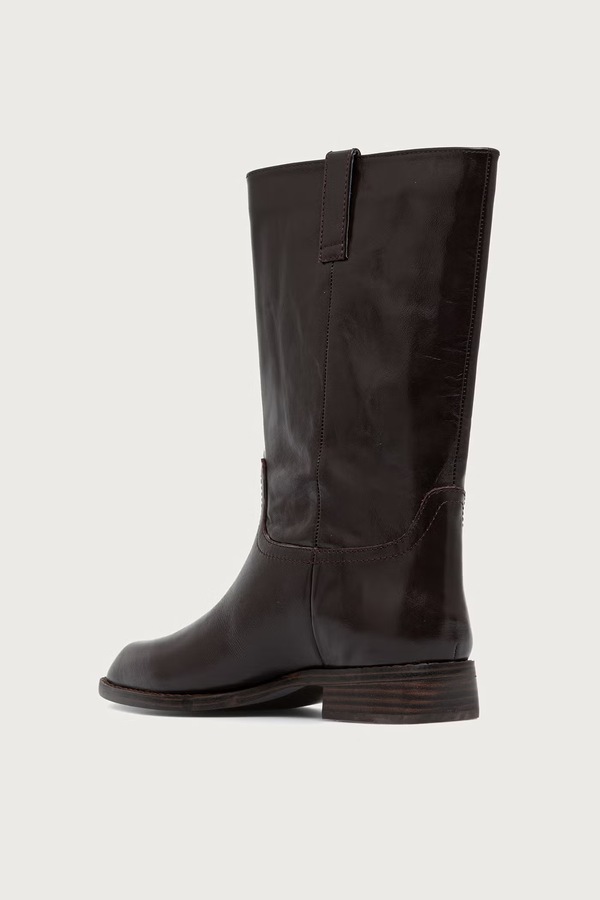 Сапоги на плоском каблуке женские кожаные Steve Madden Primo цвет коричневый фото 2
