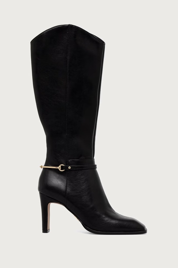 Чоботи на каблуку жіночі шкіряні Steve Madden Shield колір чорний фото 2
