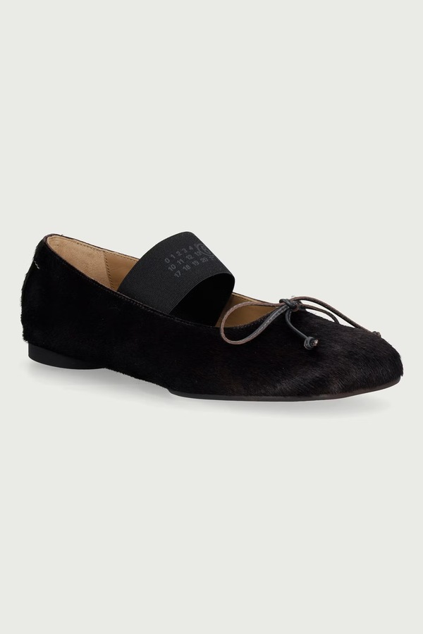 Балетки шкіряні MM6 Maison Margiela колір коричневий