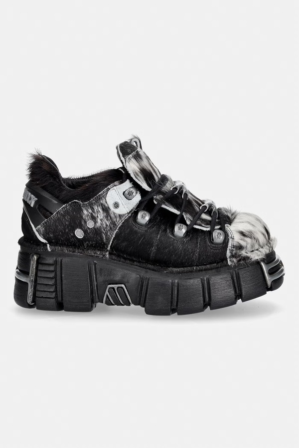 Взуття жіноче шкіряне New Rock PELO NATURAL NEGRO-BLANCO + IMPERFECT TOWER NEGRO TORNILLOS колір чорний фото 2