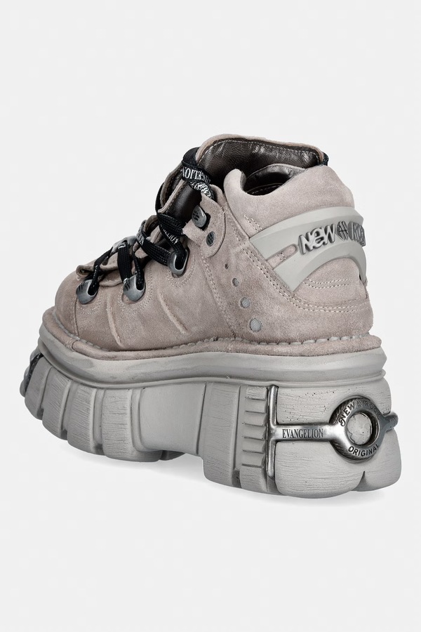 Взуття жіноче замшеве New Rock ALASKA PERLA + IMPERFECT TOWER PERLA TORNILLOS колір сірий фото 3