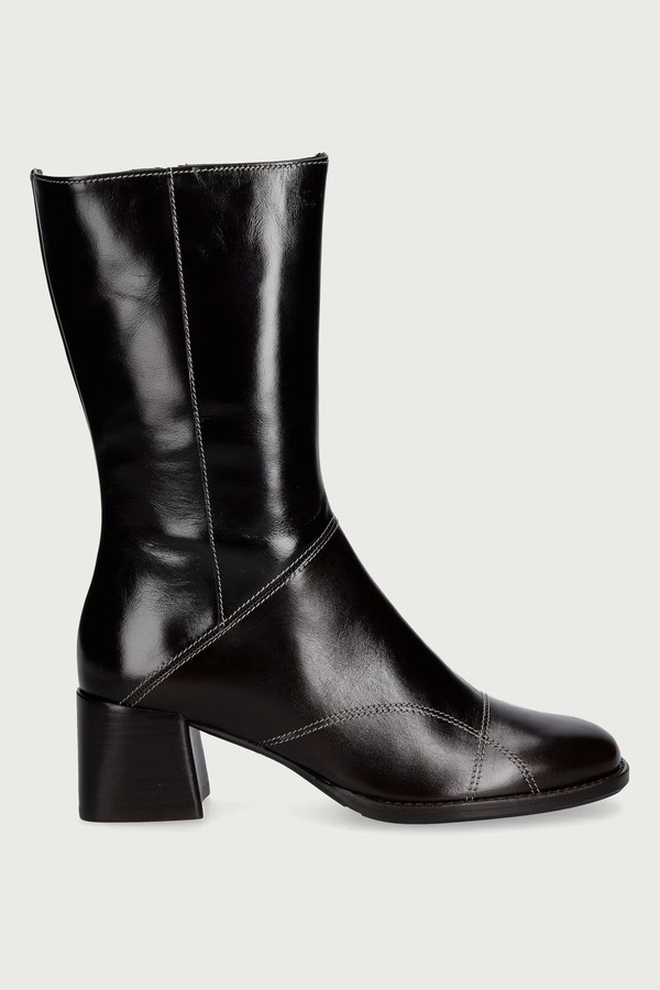 Чоботи жіночі шкіряні Billi Bi Espresso calf /brown heel 86 колір коричневий