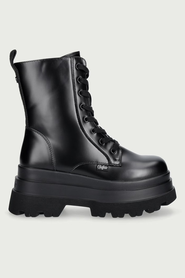 Воркери на платформі жіночі Buffalo Jupiter Lace Up Mid колір чорний фото 2
