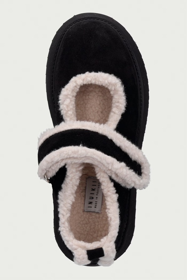 Балетки замшеві Inuikii Shearling M.J. колір чорний фото 4