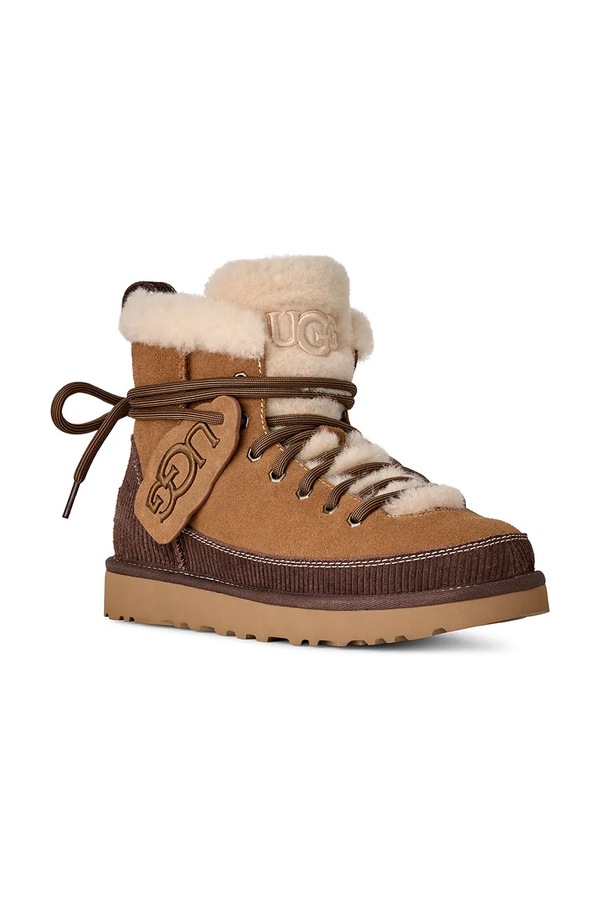 W Classic Heritage Lace-Up снігові чоботи жіночі замшеві UGG колір коричневий фото 2
